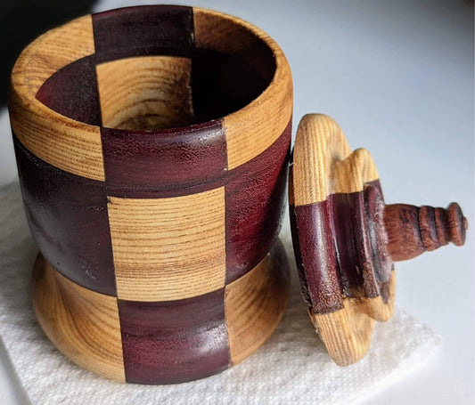Walnut and Ash Lidded Bowl