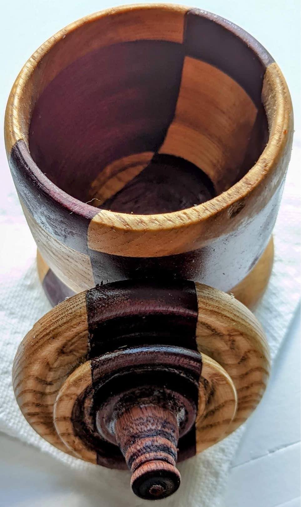 Walnut and Ash Lidded Bowl