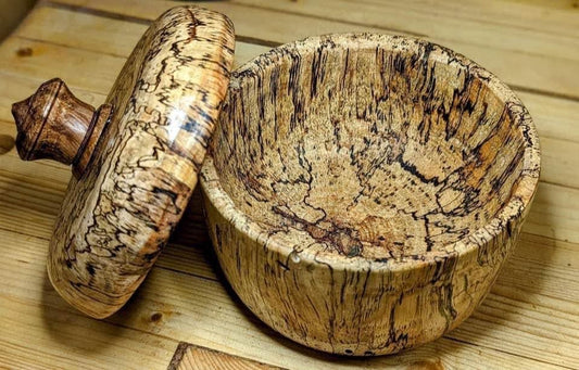 Spalted Applewood Lidded Bowl