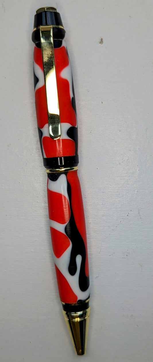 Red Striped Acrylic Pen