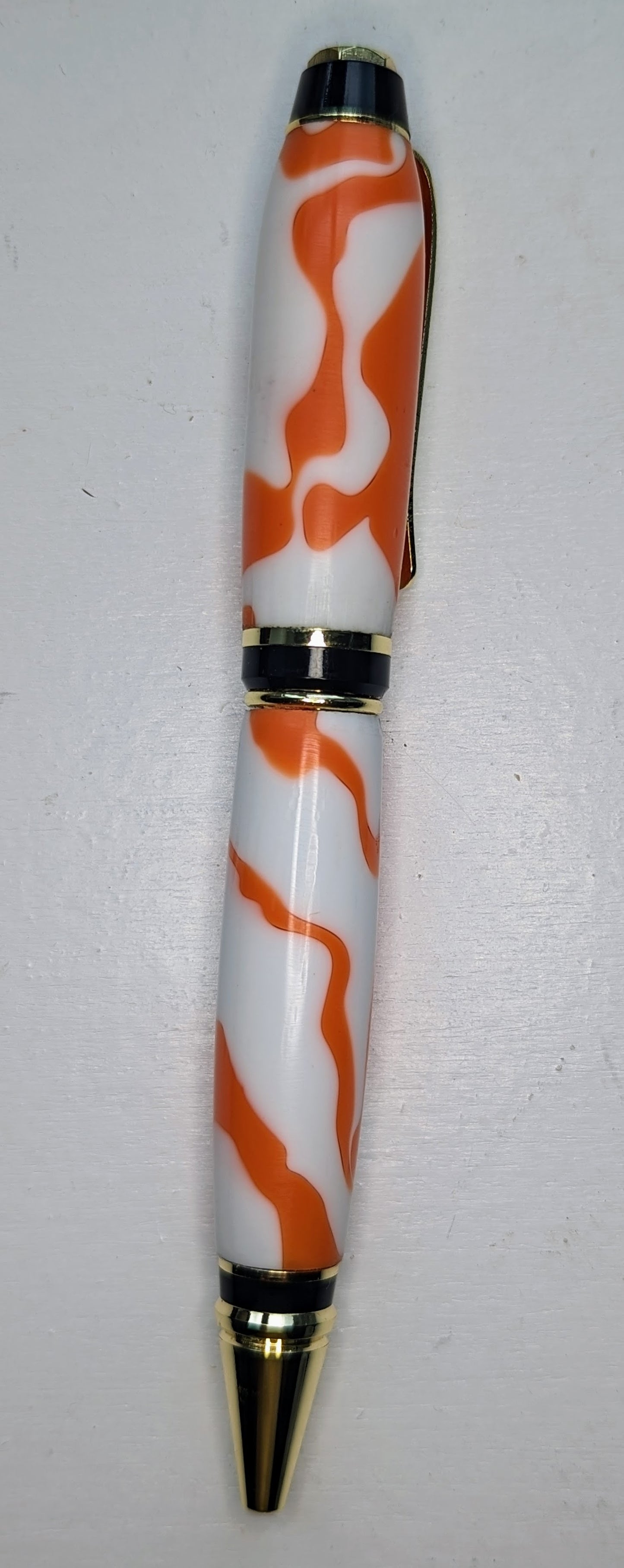 Orange Striped Acrylic Pen