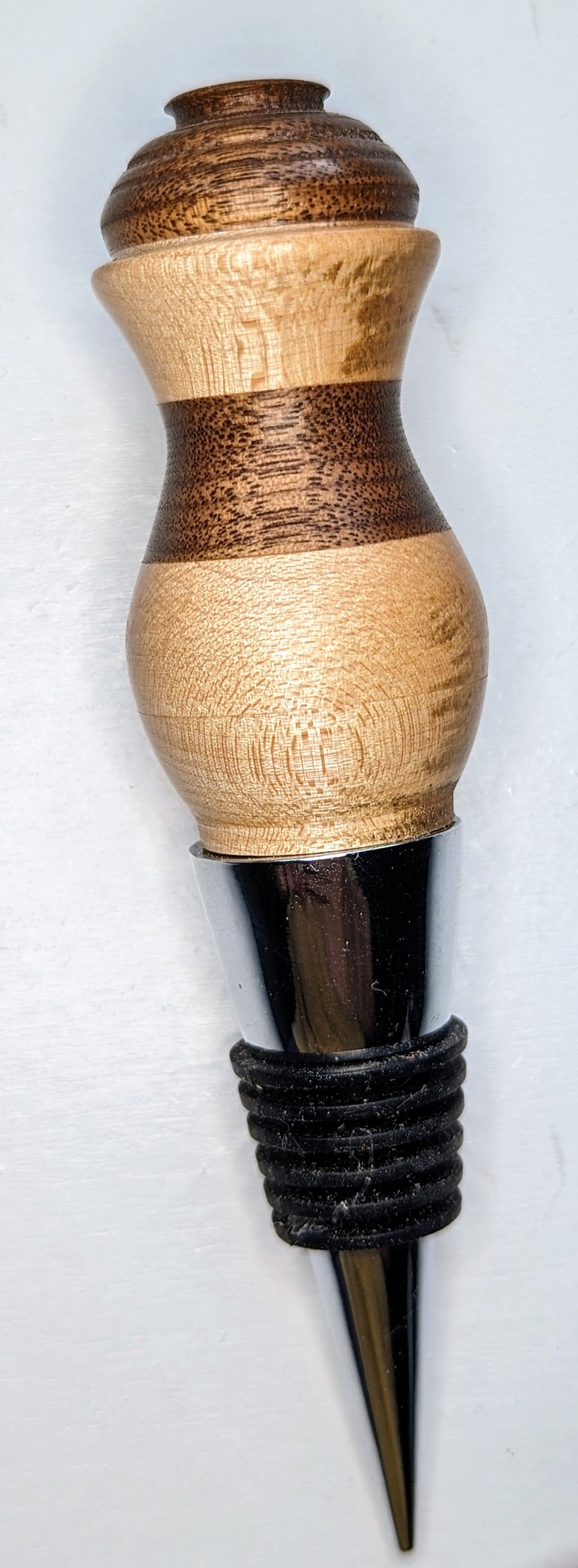 Honeypot Wine Stopper (Maple and Walnut)